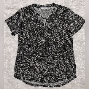 Notations Black and Cream Textured Blouse